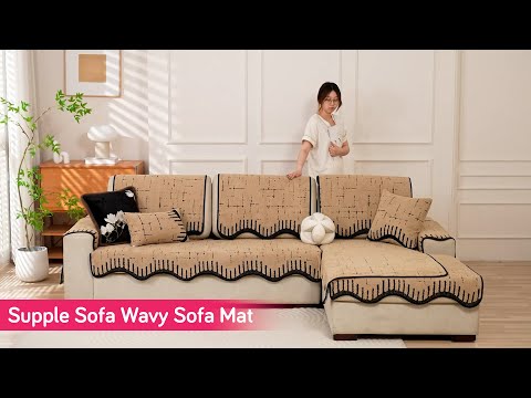 Premium Supple Soft Wavy Sofa Cover Mat, Off White