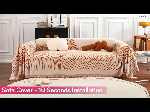 Midnight Black Printed Chenille Sofa Throw | All-Season & Anti-Slip Cover