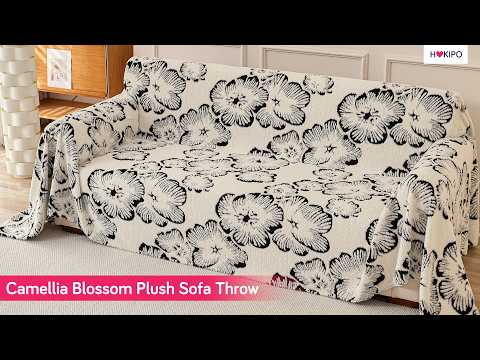 Camellia Blossom Plush Sofa Throw – HOKIPO | Har Ghar ka Humsafar