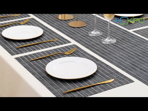 PVC Dining Table Mats, Grey