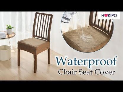 100% Waterproof Jacquard Dining Chair Seat Cushion Cover, Light Brown