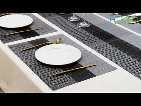 PVC Dining Table Mats, Grey