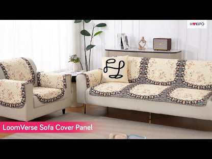 LoomVerse Quilted Sofa Cover Set Washable Sofa Panel for Seat & Back - Tranquil Tree