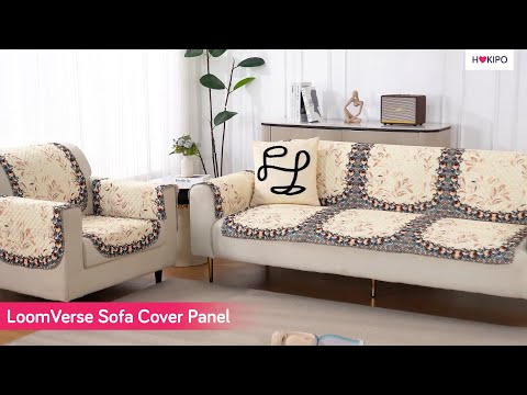 LoomVerse Quilted Sofa Cover Set Washable Sofa Panel for Seat & Back - Autumn Drape