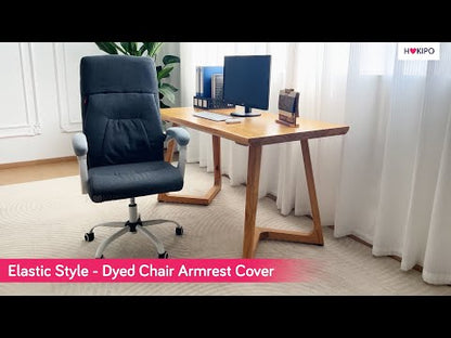 140gsm Armrest Covers for Office Chair (Elastic Style), 1 Pair, Smoke Grey