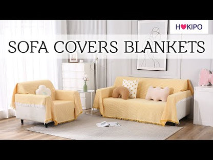 Yellow Polycotton Sofa Throw | Soft & Durable