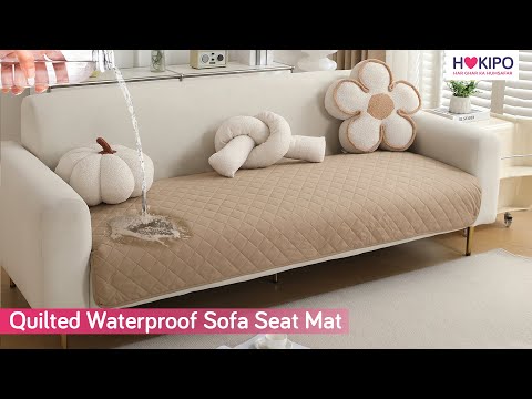 Waterproof Anti-Slip Quick Dry Sofa Seat Mat for 1/2/3 Seater, Brown