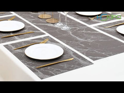 PVC Dining Table Mats, Espresso Brown