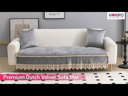 Premium Dutch Velvet Sofa Seat Mat for 1/2/3 Seater Sofa, Light Brown