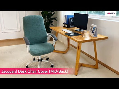 Office Chair Cover for Desk Chair (Mid-Back) – 140 GSM Stretch Fabric – Washable, Durable & Anti-Slip – Fits Mid-Back Office Chairs, Smoke Grey