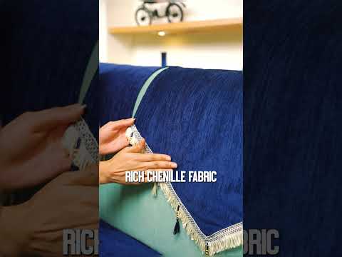 Serenity Tassel Chenille Sofa Cover with Tassel – Midnight Graphite