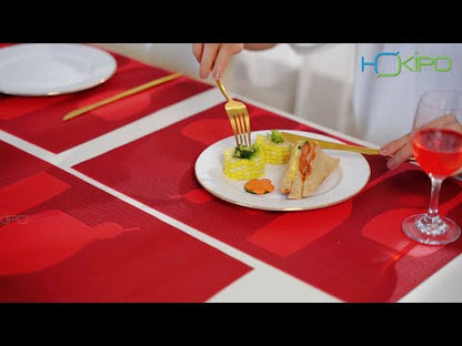 PVC Dining Table Mats, Cherry Red