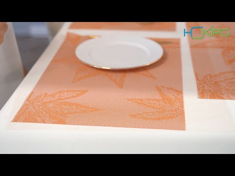 PVC Dining Table Mats, Orange Maple Leaf