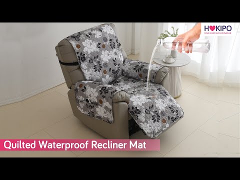 Water Repellent & Waterproof Quilted Recliner Sofa Cover for Small / Large - Feather Brown Floral