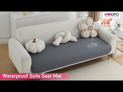 HOKIPO Water Repellent + Waterproof Quick Dry Sofa Seat Mat for 1/2/3 Seater Sofa - Light Grey