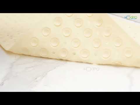 PVC Shower Mat Anti-Slip with Massage Acupressure Points, 36x71 cm, Beige