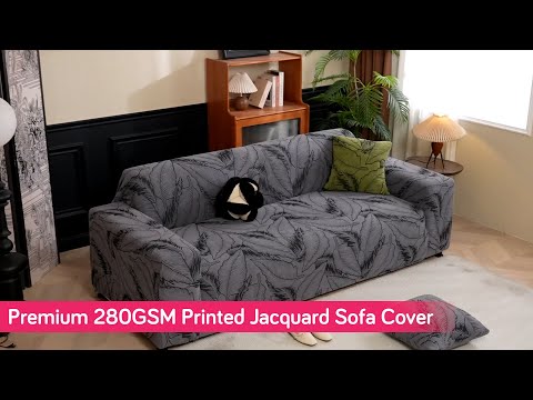 Dual Tone Knitting Jacquard Sofa Cover 1/2/3 Seater Fully Covered - Creamish Pale Green