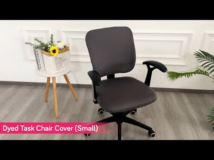 Office Chair Cover for Task Chair – 140 GSM Stretchable Fabric – Washable & Anti-Slip – Fits Small Office Chairs Without Headrest, Navy Blue
