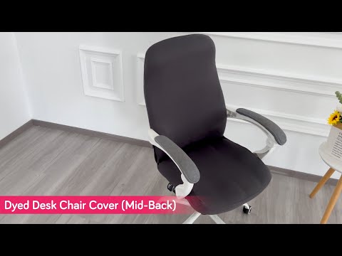 Office Chair Cover for Desk Chair (Mid-Back) – 140 GSM Stretch Fabric – Washable, Durable & Anti-Slip – Fits Mid-Back Office Chairs, Grey