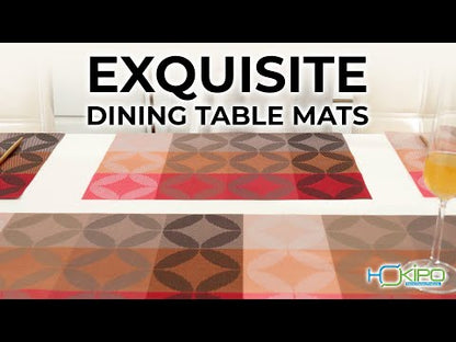 PVC Dining Table Mats, Geometric Red