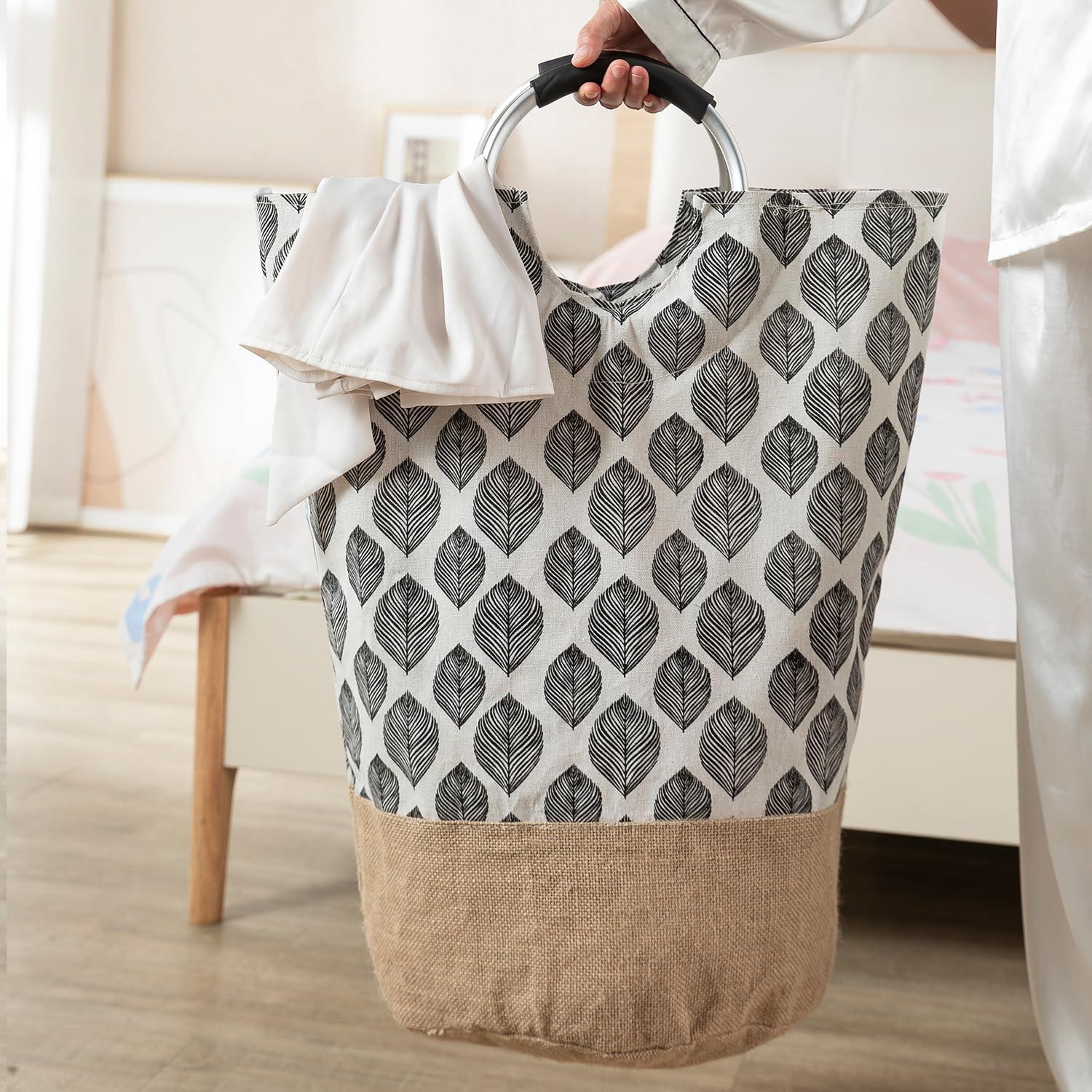 Printed Laundry Basket Clothes Hamper with Handles - HOKIPO | Har Ghar ka Humsafar