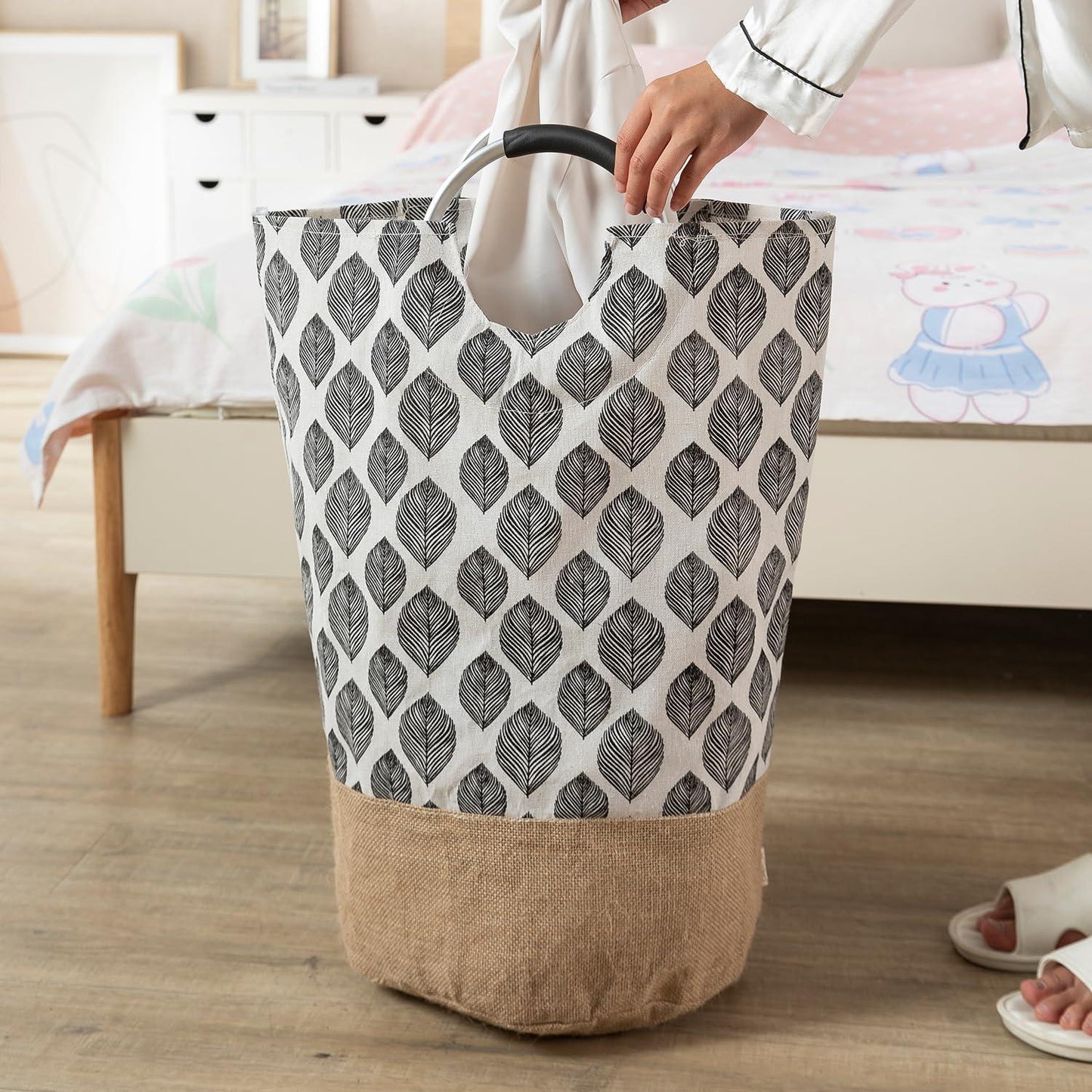 Printed Laundry Basket Clothes Hamper with Handles - HOKIPO | Har Ghar ka Humsafar