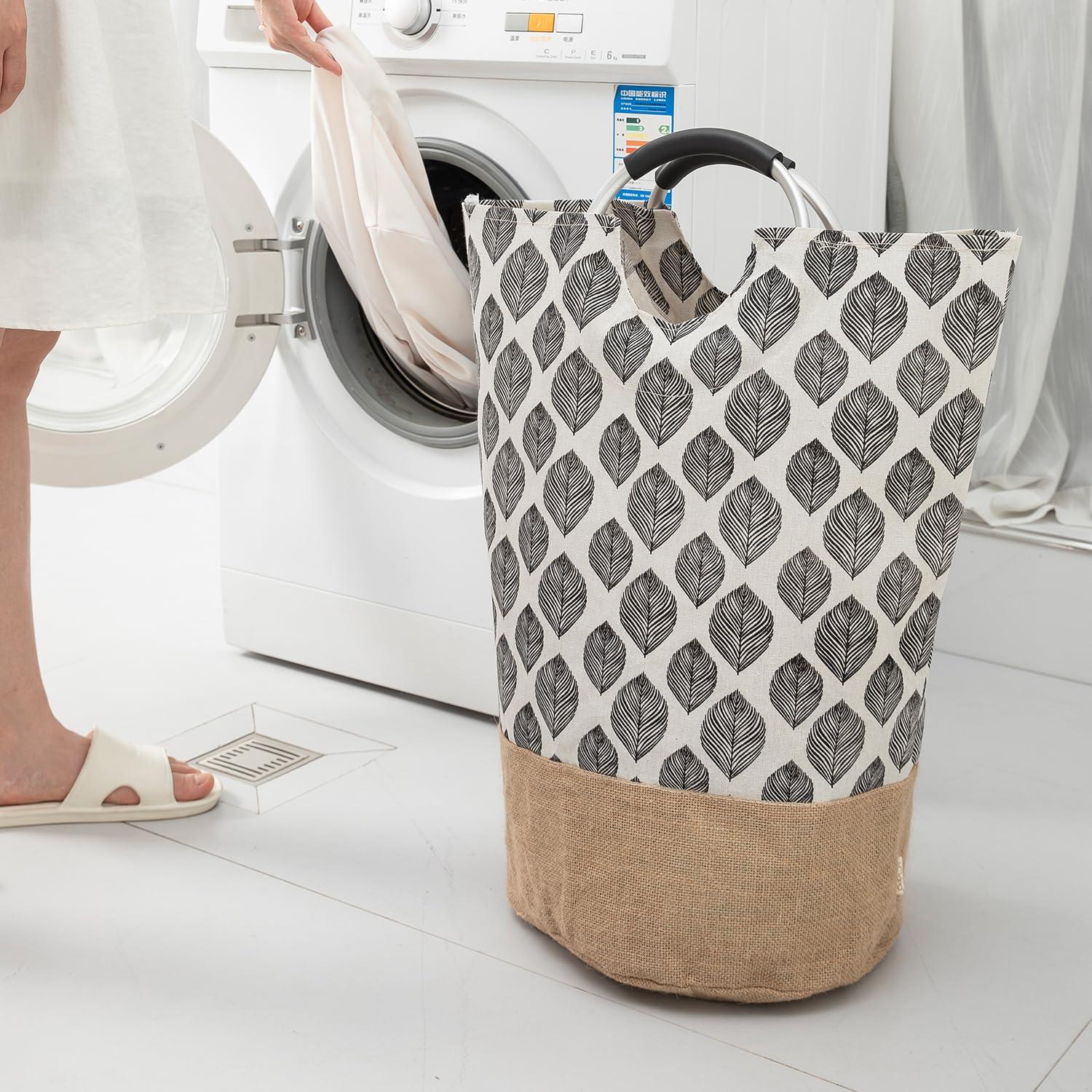 Printed Laundry Basket Clothes Hamper with Handles - HOKIPO | Har Ghar ka Humsafar