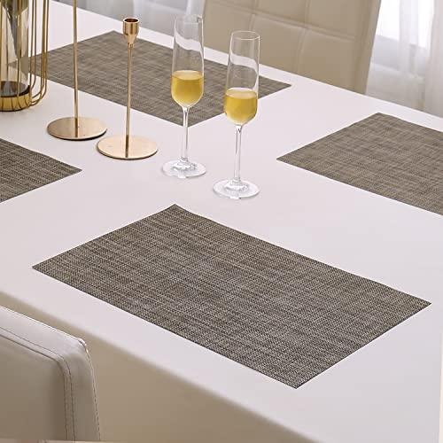 PVC Dining Table Mats, Ash Grey - HOKIPO | Har Ghar ka Humsafar