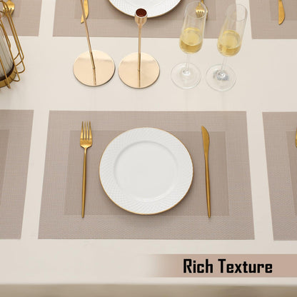 PVC Dining Table Mats, Beige - HOKIPO | Har Ghar ka Humsafar