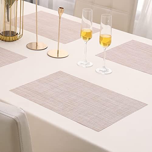 PVC Dining Table Mats, Beige - HOKIPO | Har Ghar ka Humsafar