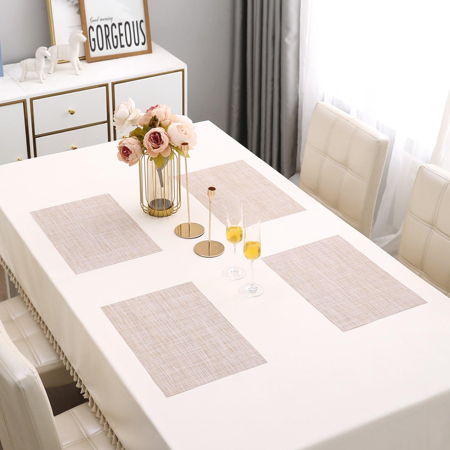 PVC Dining Table Mats, Beige - HOKIPO | Har Ghar ka Humsafar