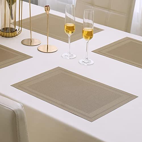 PVC Dining Table Mats, Beige - HOKIPO | Har Ghar ka Humsafar