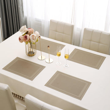 PVC Dining Table Mats, Beige - HOKIPO | Har Ghar ka Humsafar