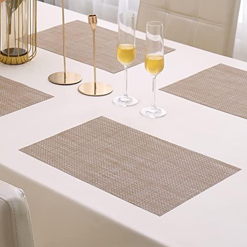 PVC Dining Table Mats, Beige - HOKIPO | Har Ghar ka Humsafar