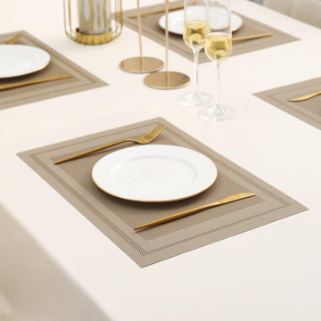 PVC Dining Table Mats, Beige - HOKIPO | Har Ghar ka Humsafar