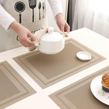 PVC Dining Table Mats, Beige - HOKIPO | Har Ghar ka Humsafar