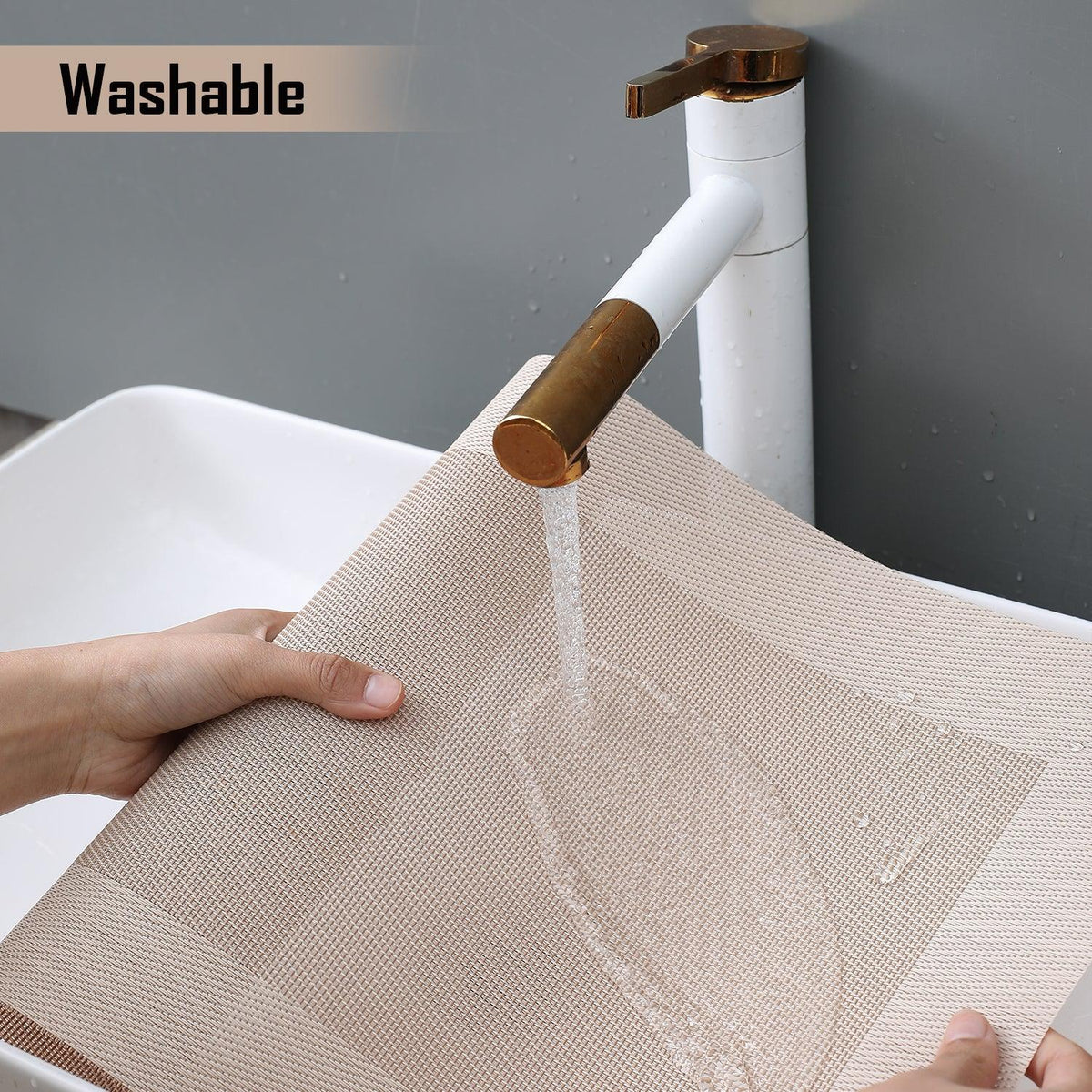 PVC Dining Table Mats, Beige - HOKIPO | Har Ghar ka Humsafar