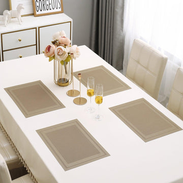 PVC Dining Table Mats, Beige - HOKIPO | Har Ghar ka Humsafar