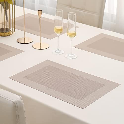 PVC Dining Table Mats, Beige - HOKIPO | Har Ghar ka Humsafar