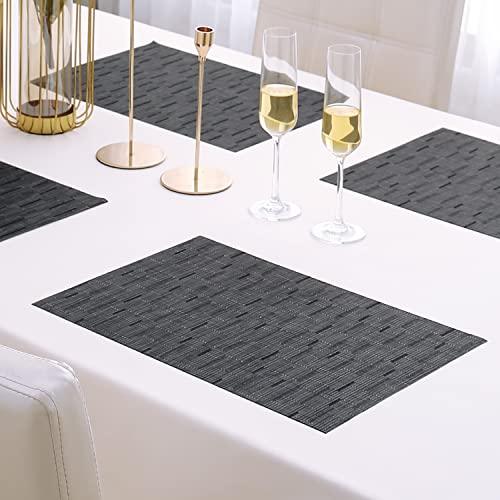 PVC Dining Table Mats, Black - HOKIPO | Har Ghar ka Humsafar