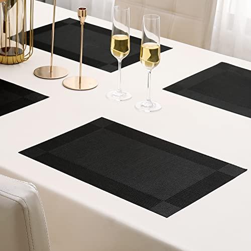 PVC Dining Table Mats, Black - HOKIPO | Har Ghar ka Humsafar