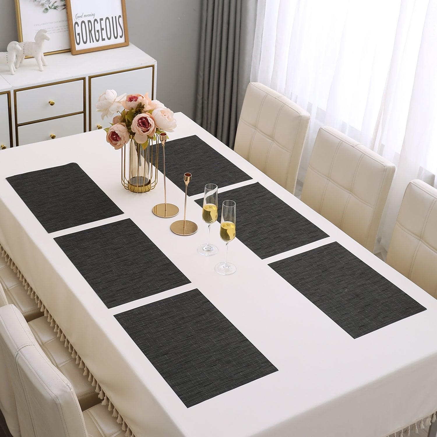 PVC Dining Table Mats, Black - HOKIPO | Har Ghar ka Humsafar