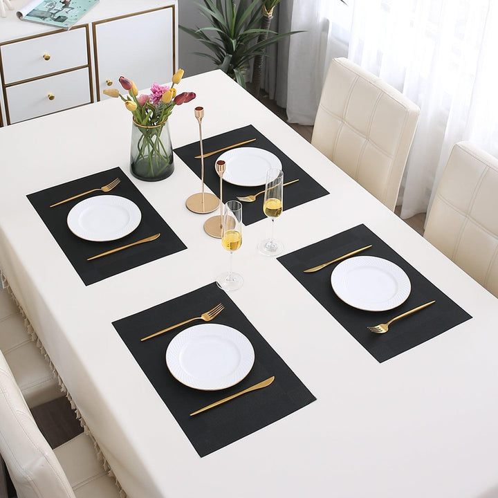 PVC Dining Table Mats, Black - HOKIPO | Har Ghar ka Humsafar