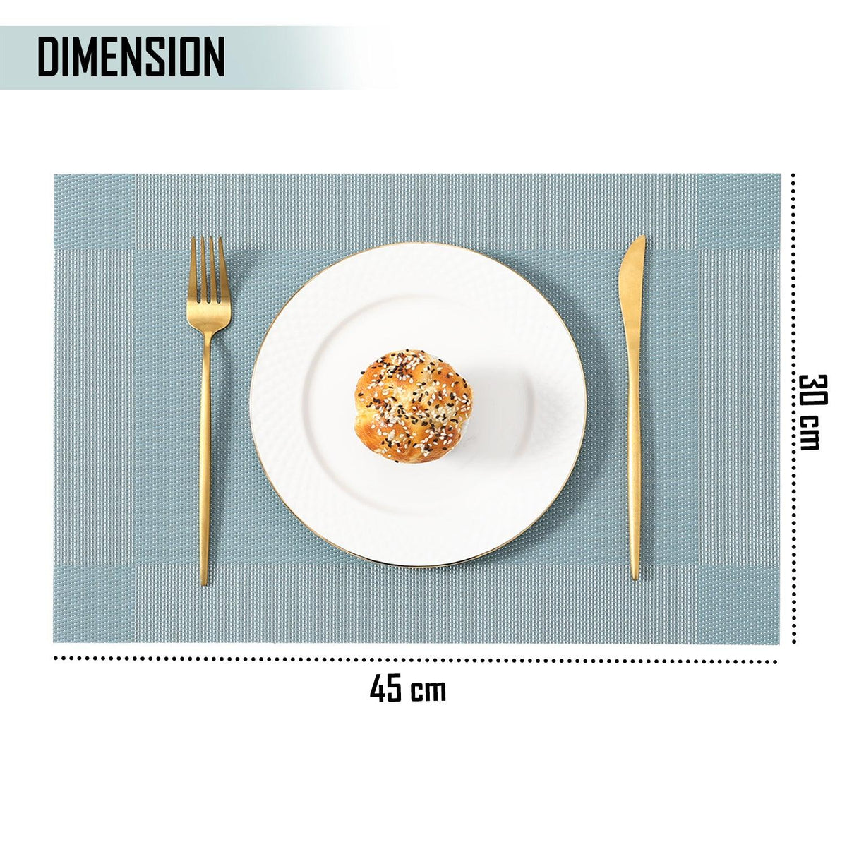 PVC Dining Table Mats, Blue - HOKIPO | Har Ghar ka Humsafar