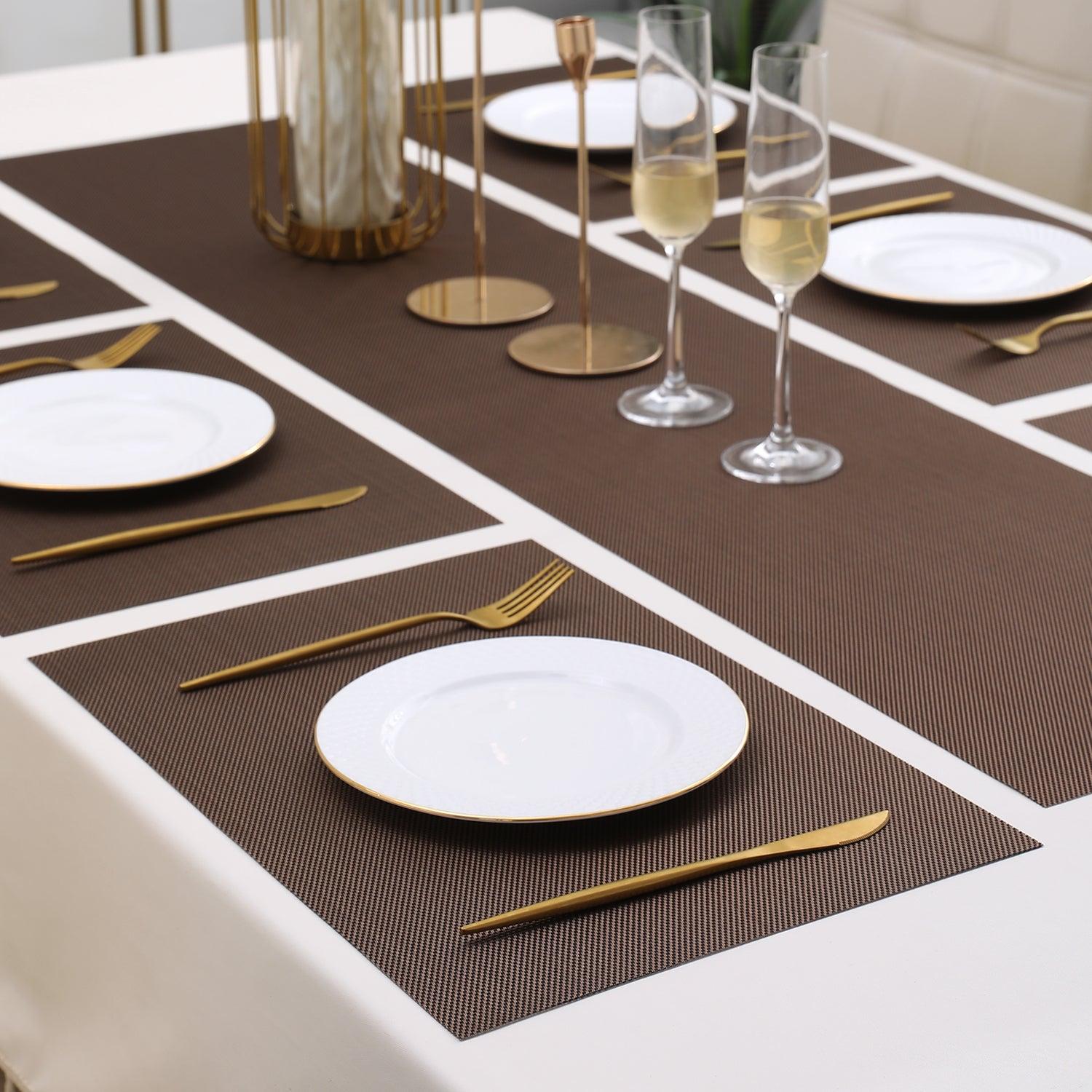 PVC Dining Table Mats, Brown - HOKIPO | Har Ghar ka Humsafar