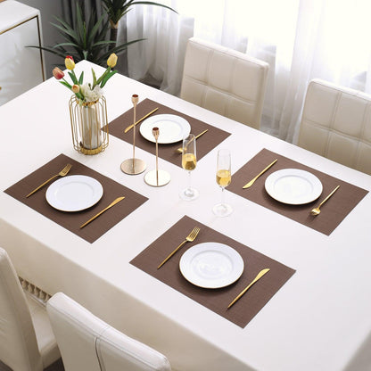 PVC Dining Table Mats, Brown - HOKIPO | Har Ghar ka Humsafar