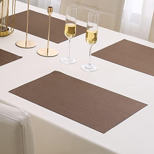 PVC Dining Table Mats, Brown - HOKIPO | Har Ghar ka Humsafar