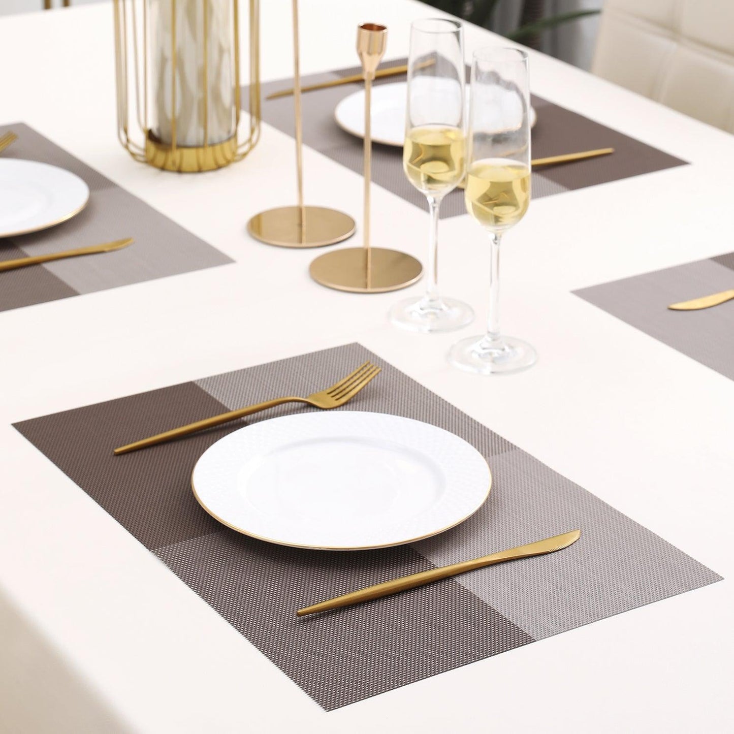 PVC Dining Table Mats, Brown - HOKIPO | Har Ghar ka Humsafar