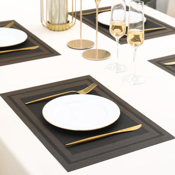 PVC Dining Table Mats, Charcoal Black - HOKIPO | Har Ghar ka Humsafar