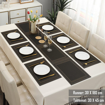 PVC Dining Table Mats, Charcoal Black - HOKIPO | Har Ghar ka Humsafar